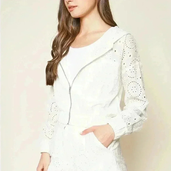 Halle Eyelet Zip-Up Hoodie - Picture 1 of 10